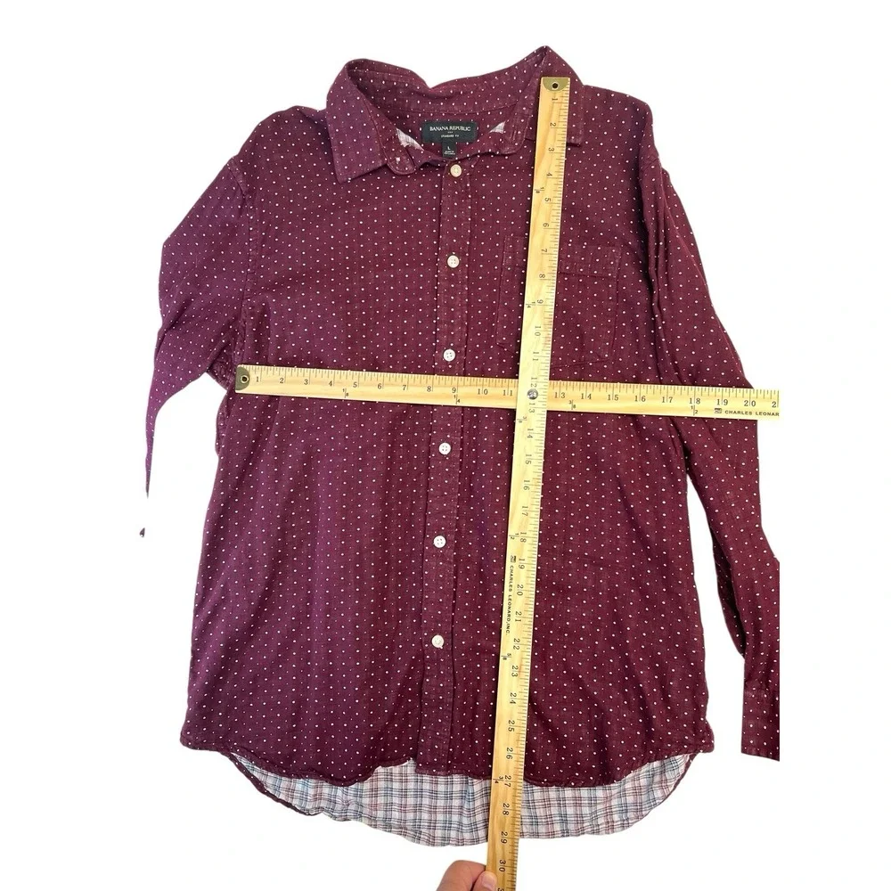 Men's‎ Banana Republic Standard Fit Long Sleeve Button Down Size L Maroon